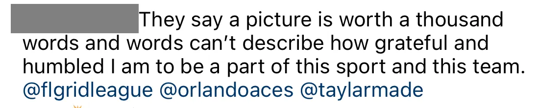 Message from a Grid League player