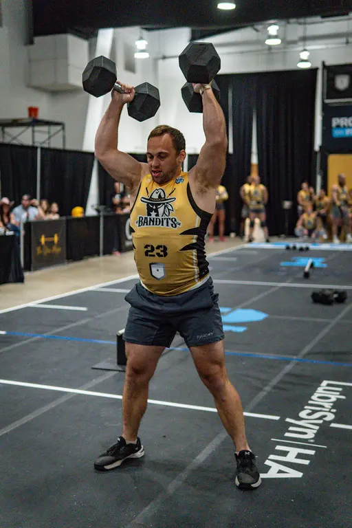 John Young dumbbell snatch
