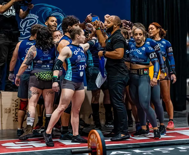 Palm Beach Breakers players celebrating together