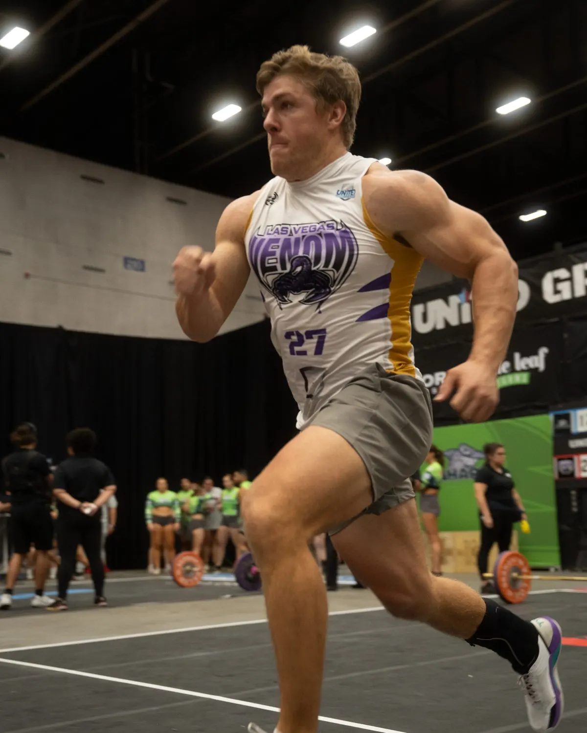 Las Vegas Venom player sprints in the Sprint Relay