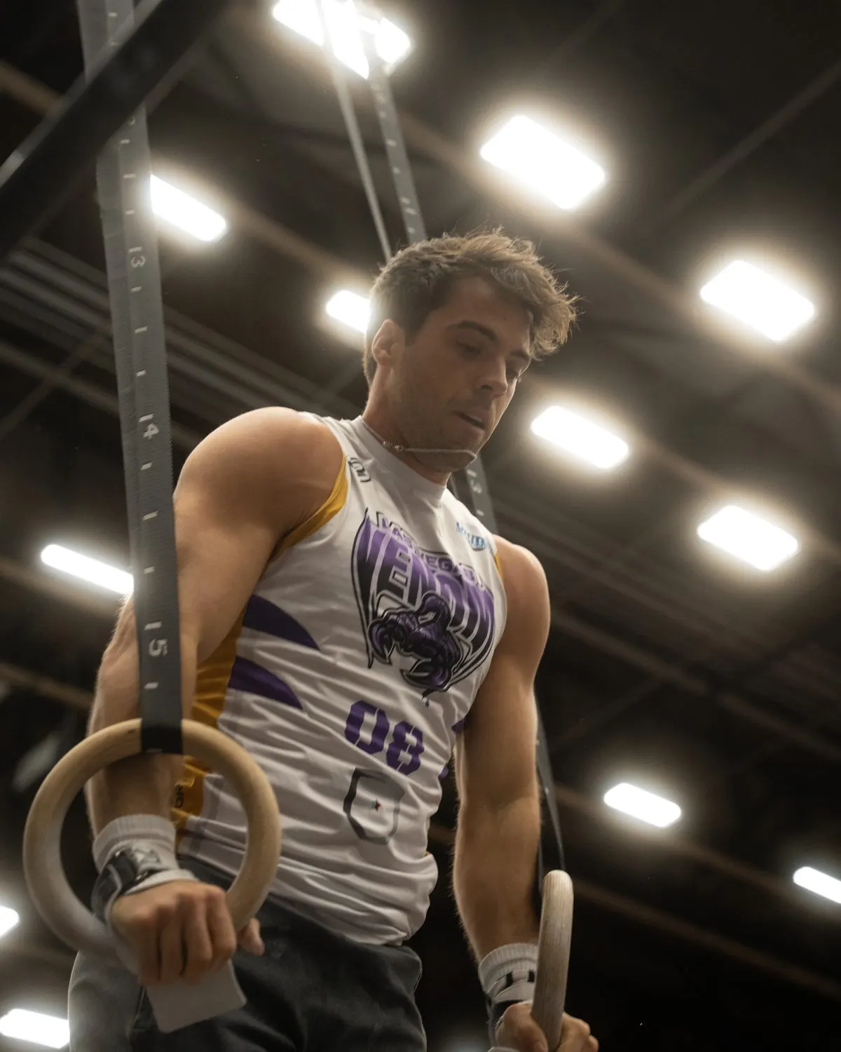 Las Vegas Venom player Alec Smith on the rings