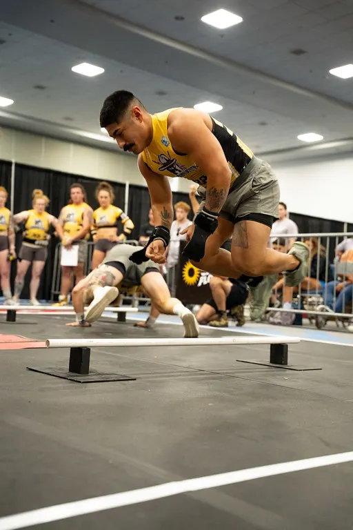 Oscar Martel pistol stick jump overs