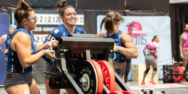 Palm Beach Breakers pushing a loaded sled