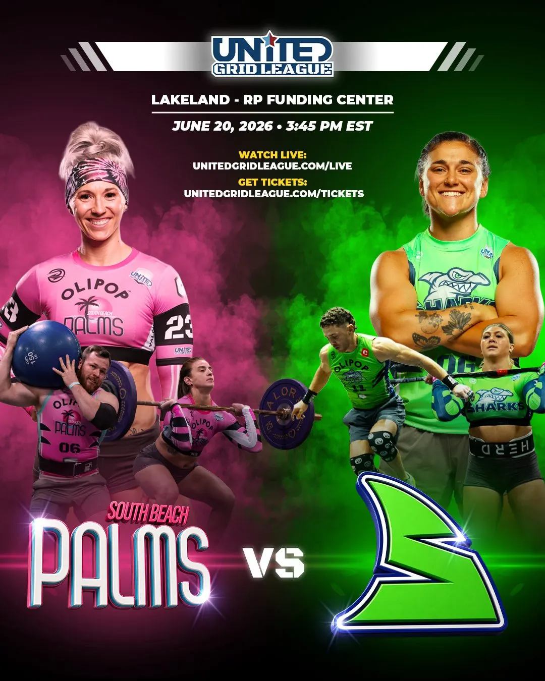 South Beach Palms versus SWFL Sharks, United Grid League, Lakeland, June 20 2026