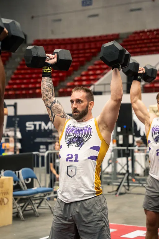 Dakota Shackleton dumbbell overhead